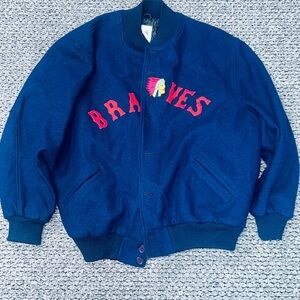Mitchell & Ness Blue Braves Bomber Jacket